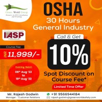 Limited time offer OSHA 30 hours course in Bangalore